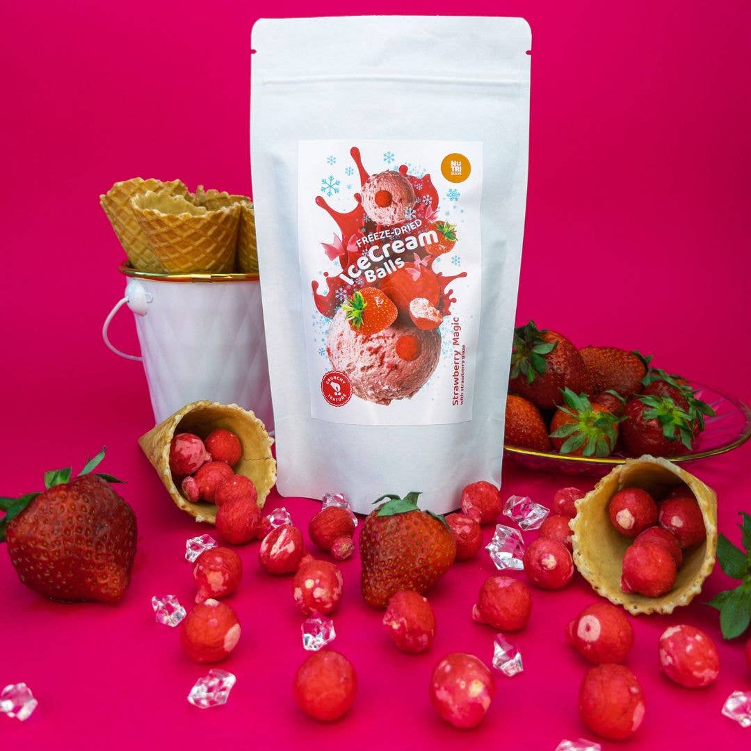 Gefriergetrocknete Eiscreme-Blasen Erdbeerzauber 45g
