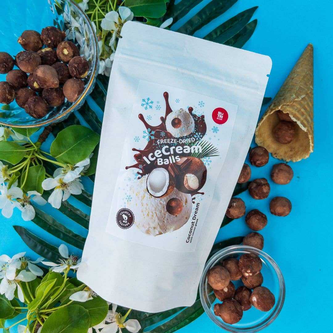 Gefriergetrocknete Eiskremkugeln Kokostraum 45g