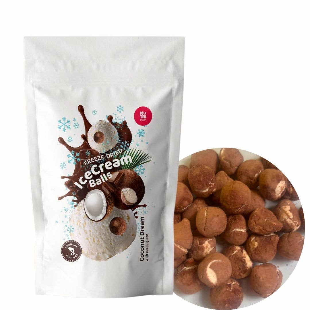 Gefriergetrocknete Eiskremkugeln Kokostraum 45g