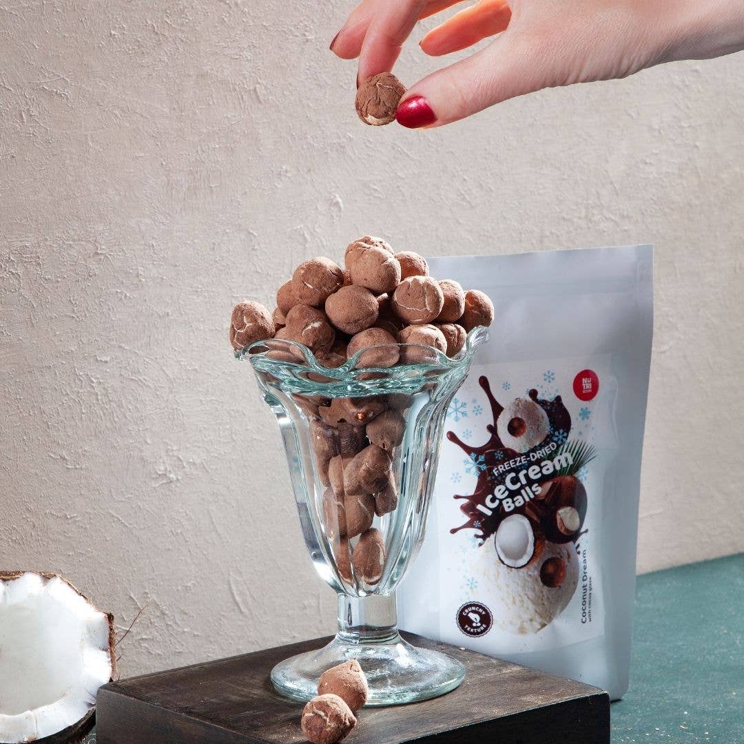 Gefriergetrocknete Eiskremkugeln Kokostraum 45g