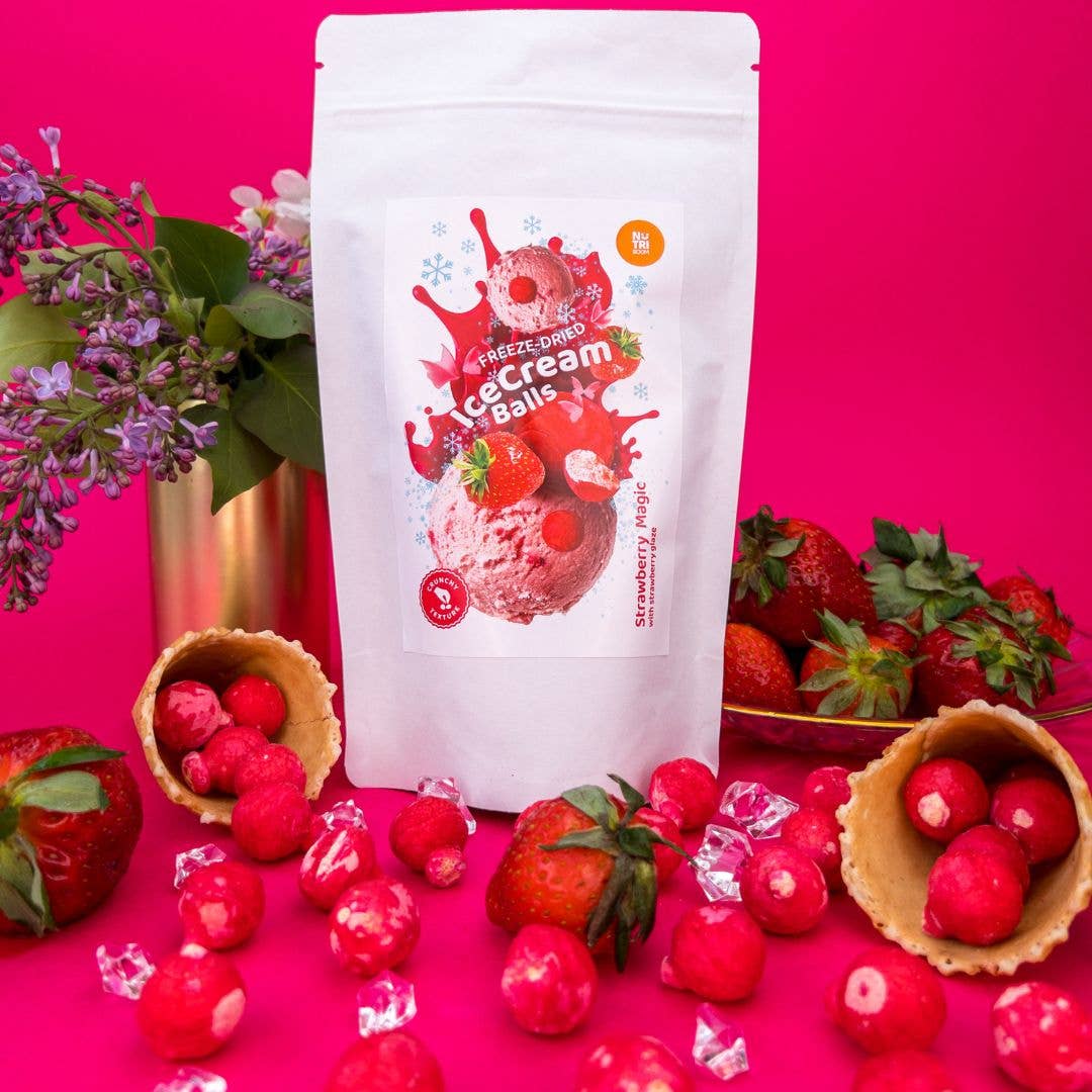 Gefriergetrocknete Eiscreme-Blasen Erdbeerzauber 45g