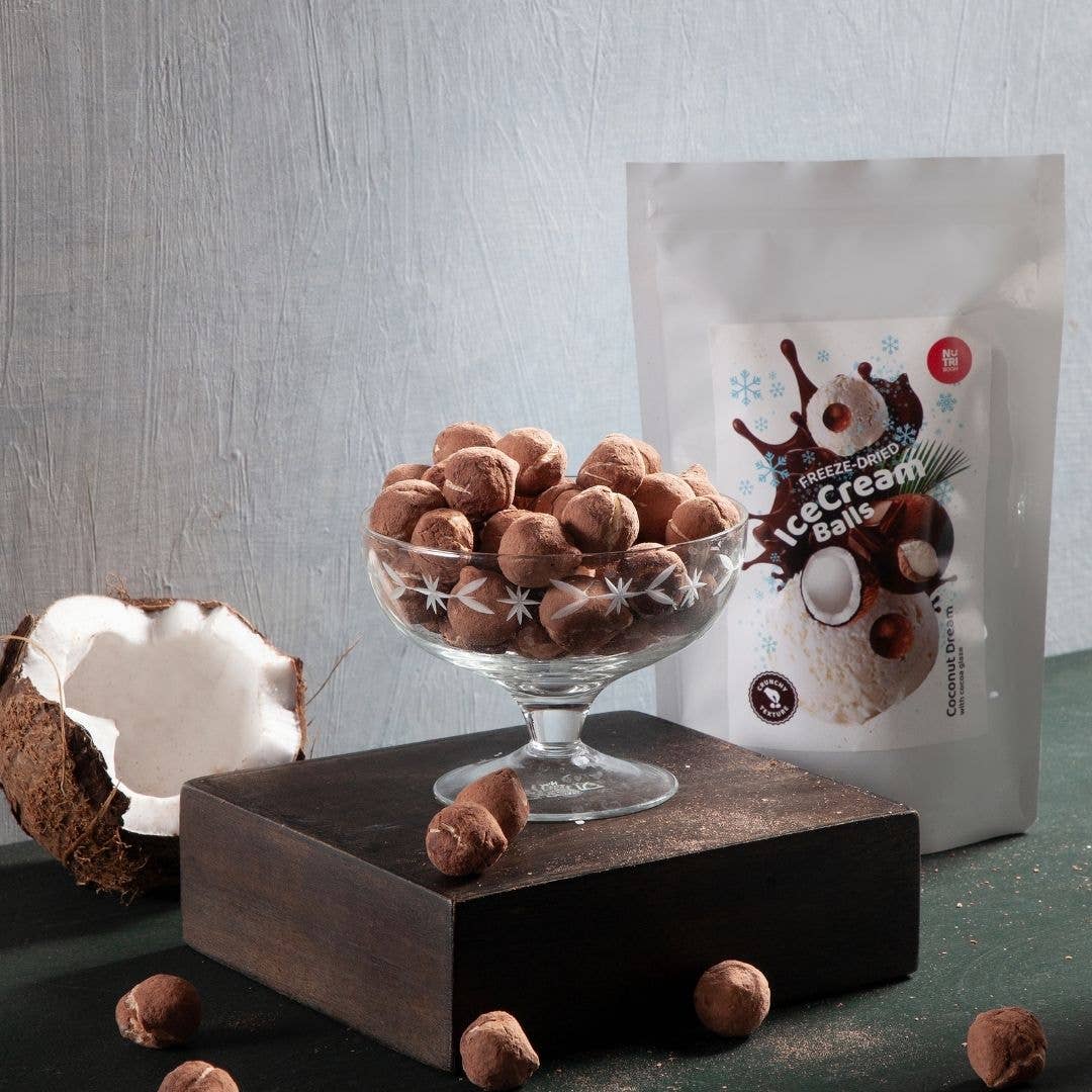Gefriergetrocknete Eiskremkugeln Kokostraum 45g