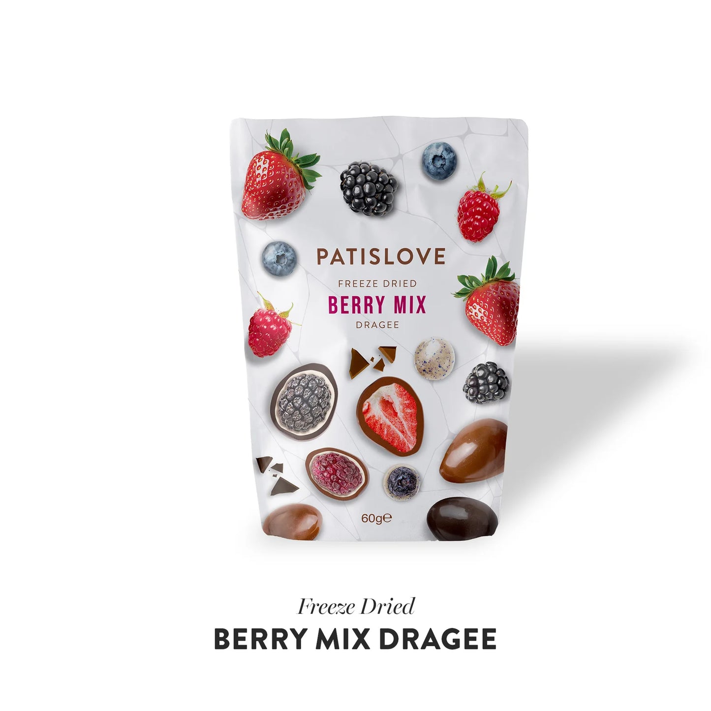 Berry Mix Chocolate Coated Freeze Dried Dragee,60g