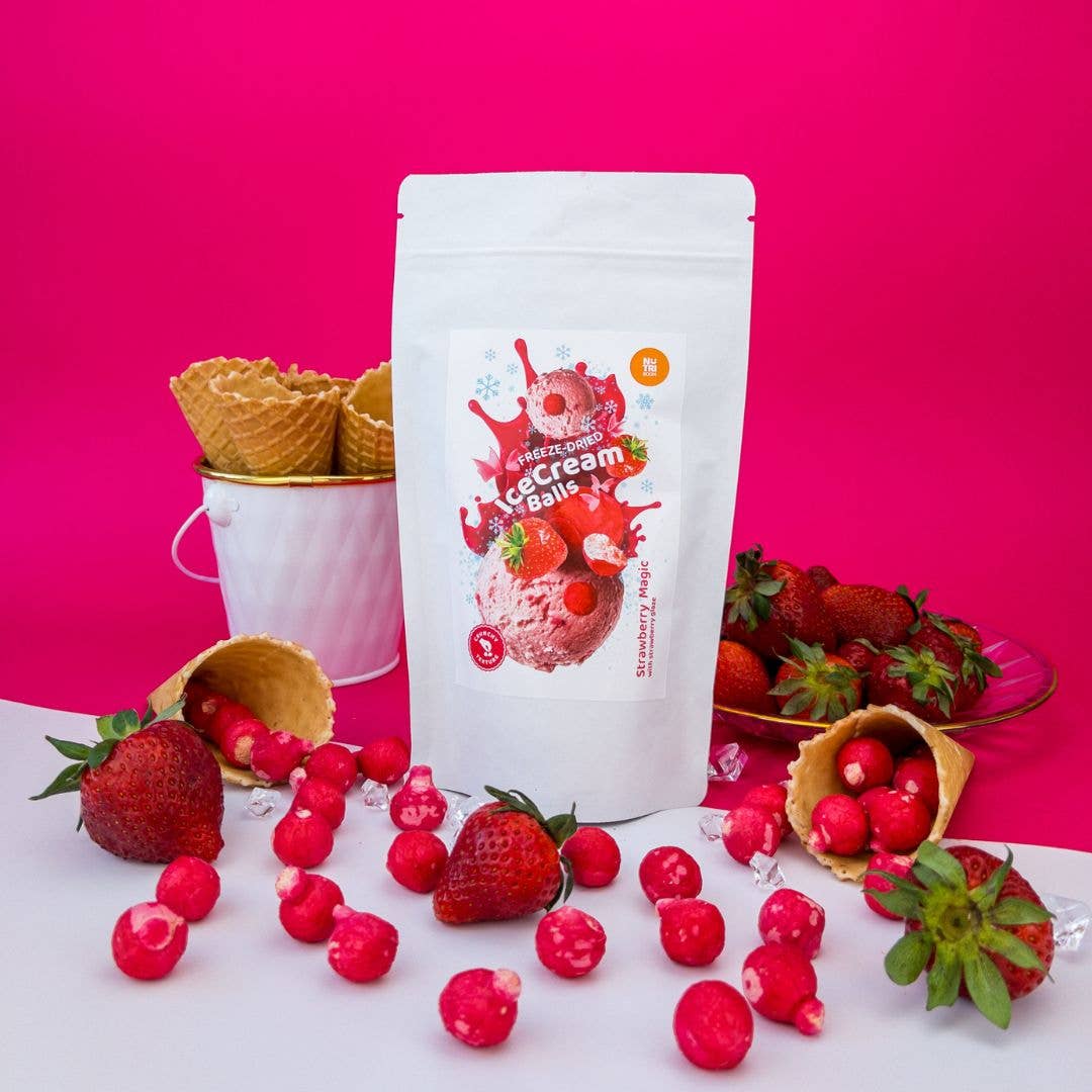 Gefriergetrocknete Eiscreme-Blasen Erdbeerzauber 45g