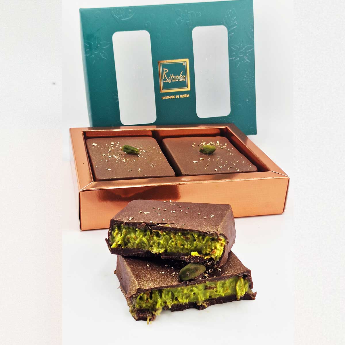 Knafeh Chocolate, PISTACCHIO Creme, Gold (Dubai Schokolade) 200g