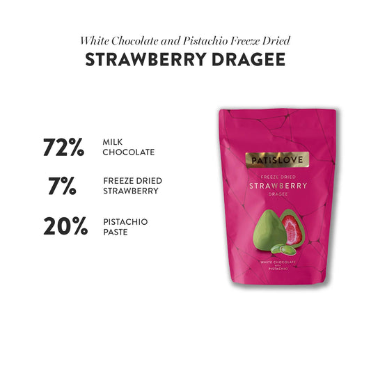 Pistachio White Chocolate Covered Freeze-Dried Strawberry,80g