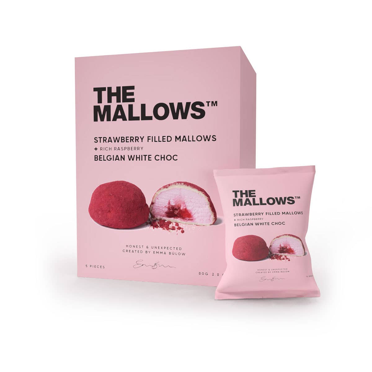 THE MALLOWS STRAWBERRY FILLED MALLOWS + RICH RASPBERRY BOX  - 5 x 16G