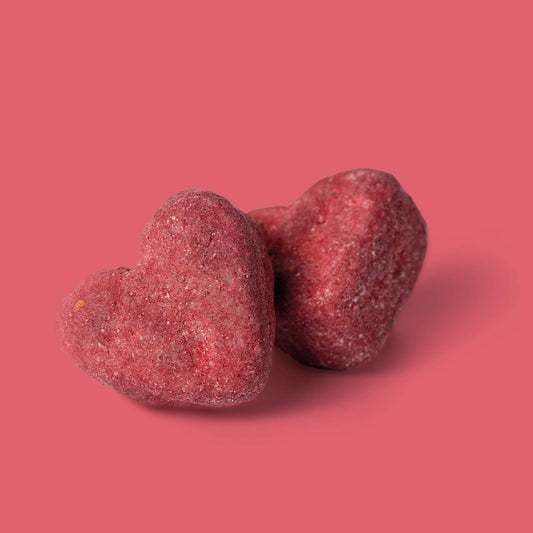 THE MALLOWS MALLOW HEARTS - RASPBERRY + WHITE CHOC 90g ♥