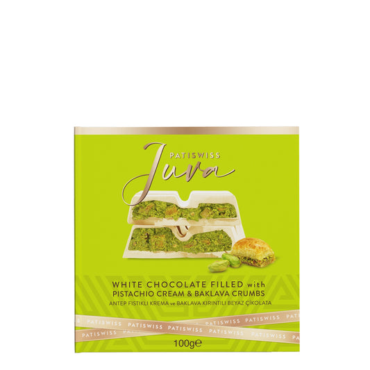 White Chocolate Pistachio Cream & Baklava Crumbs,100G
