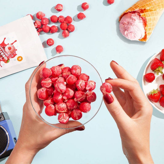 Gefriergetrocknete Eiscreme-Blasen Erdbeerzauber 45g