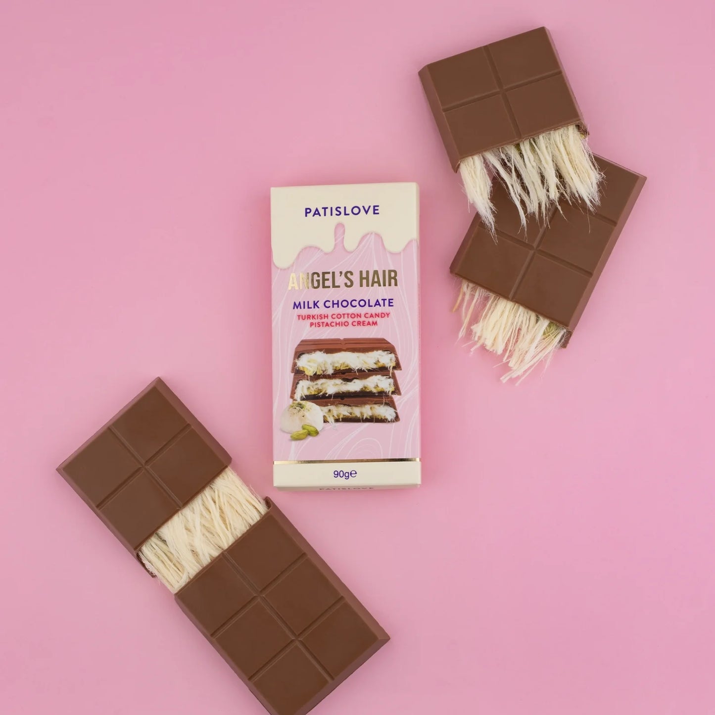 Angel’s Hair Milk Chocolate Turkish Cotton Candy Pistachio Cream, 90g